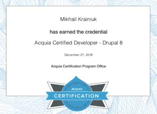 Acquia Sertificate