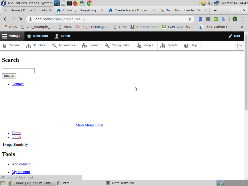 The site is broken with error log "Twig_Error_Loader "themes/emulsify