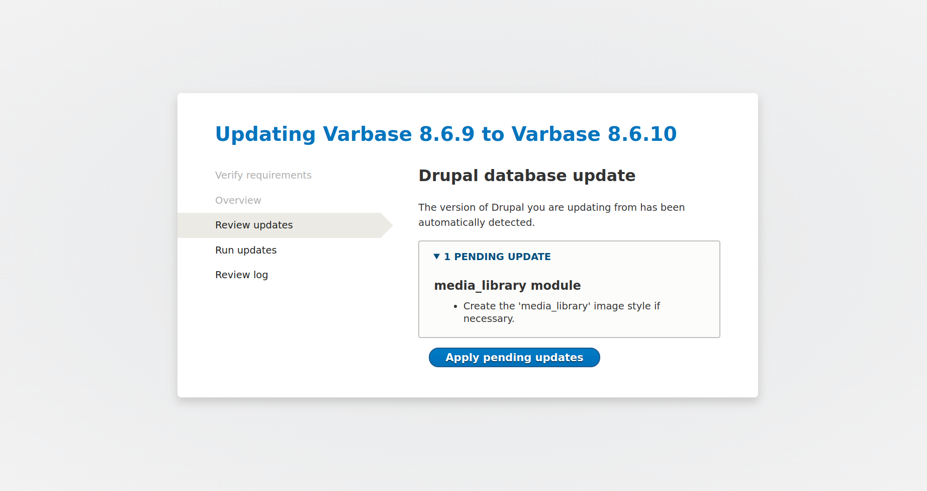 Updating Varbase 8.6.10 to Varbase 8.6.
