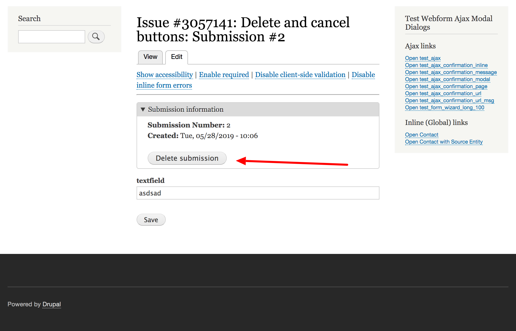 Delete and cancel buttons [#3057141] | Drupal.org