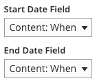 screencapture of the start date and end date fields