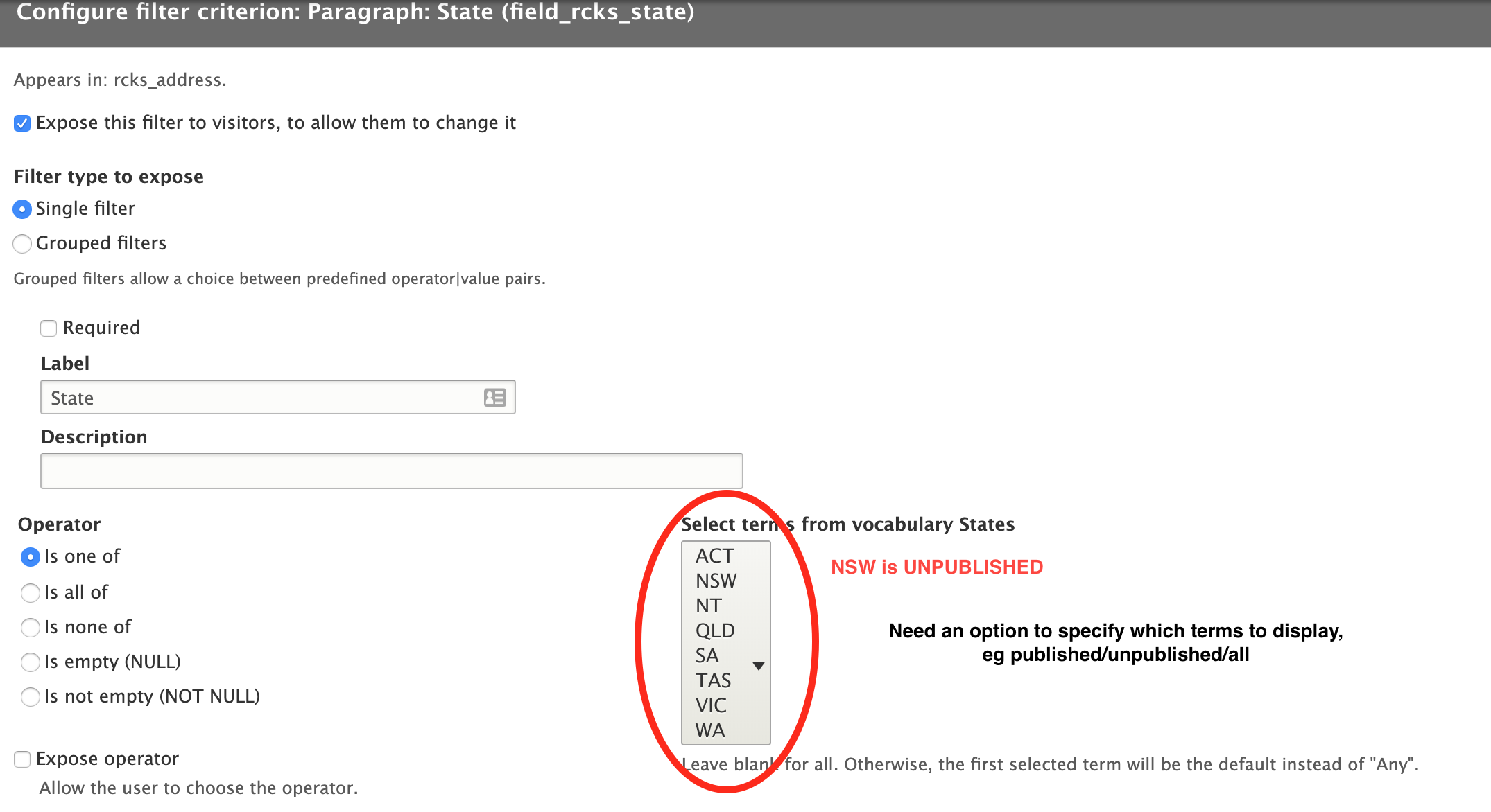 Exposed Term Filters Should Not Show Term Options That The User Does Not Have Access To Drupal Org