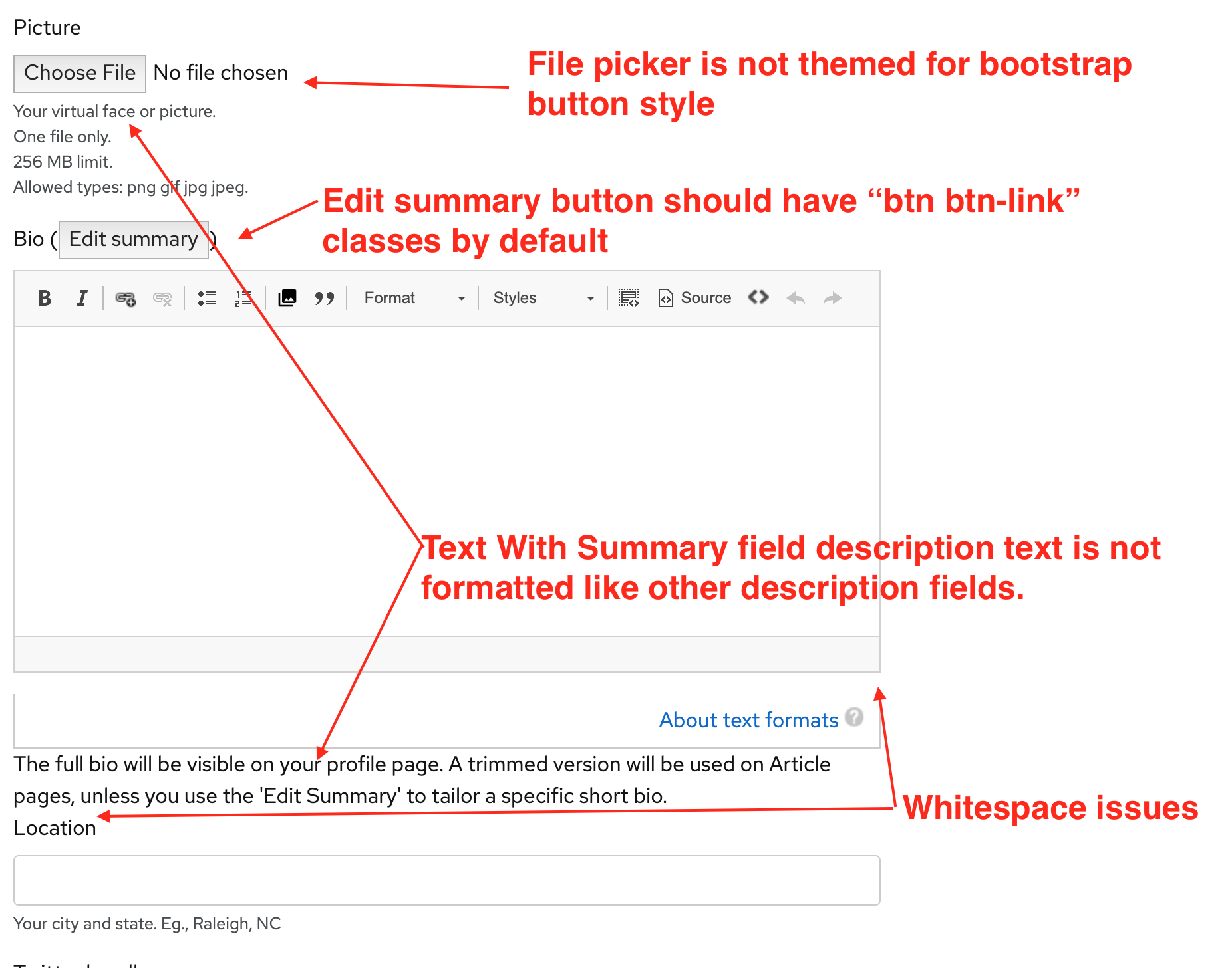 Style Long Text Fields And Text Format Dropdowns 3116428 Drupal 