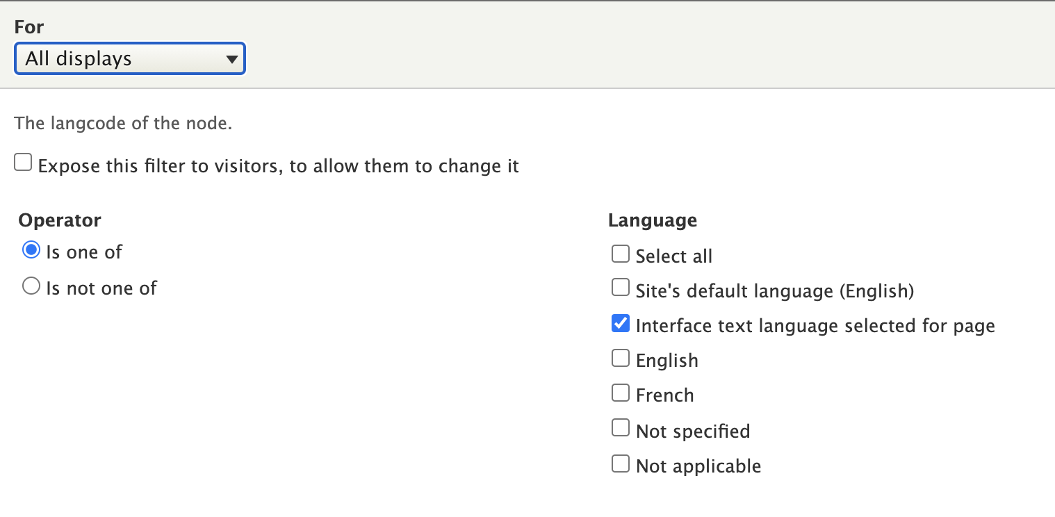 Screenshot of views UI