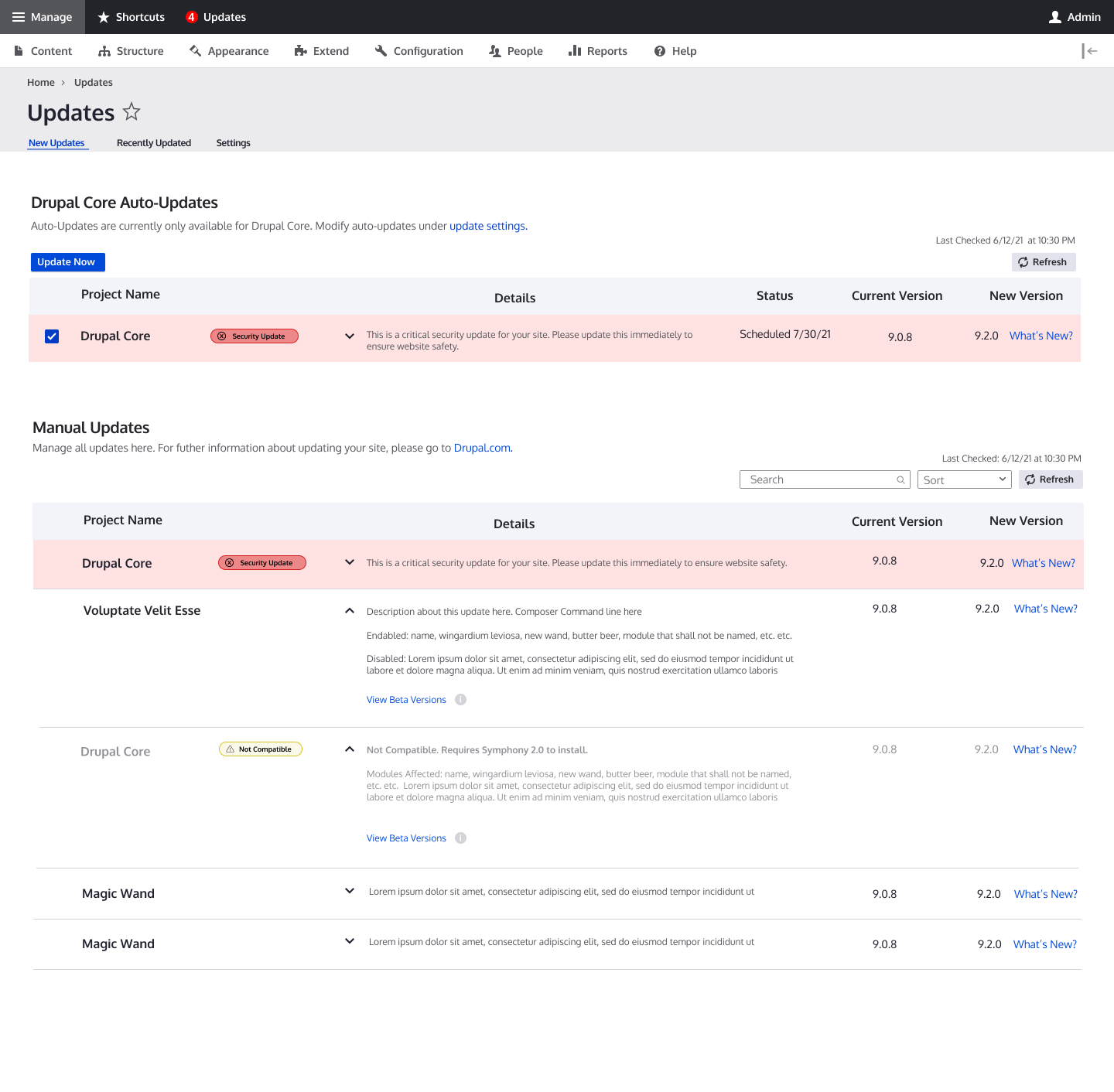 Automatic Updates UX Designs [#3227564] | Drupal.org