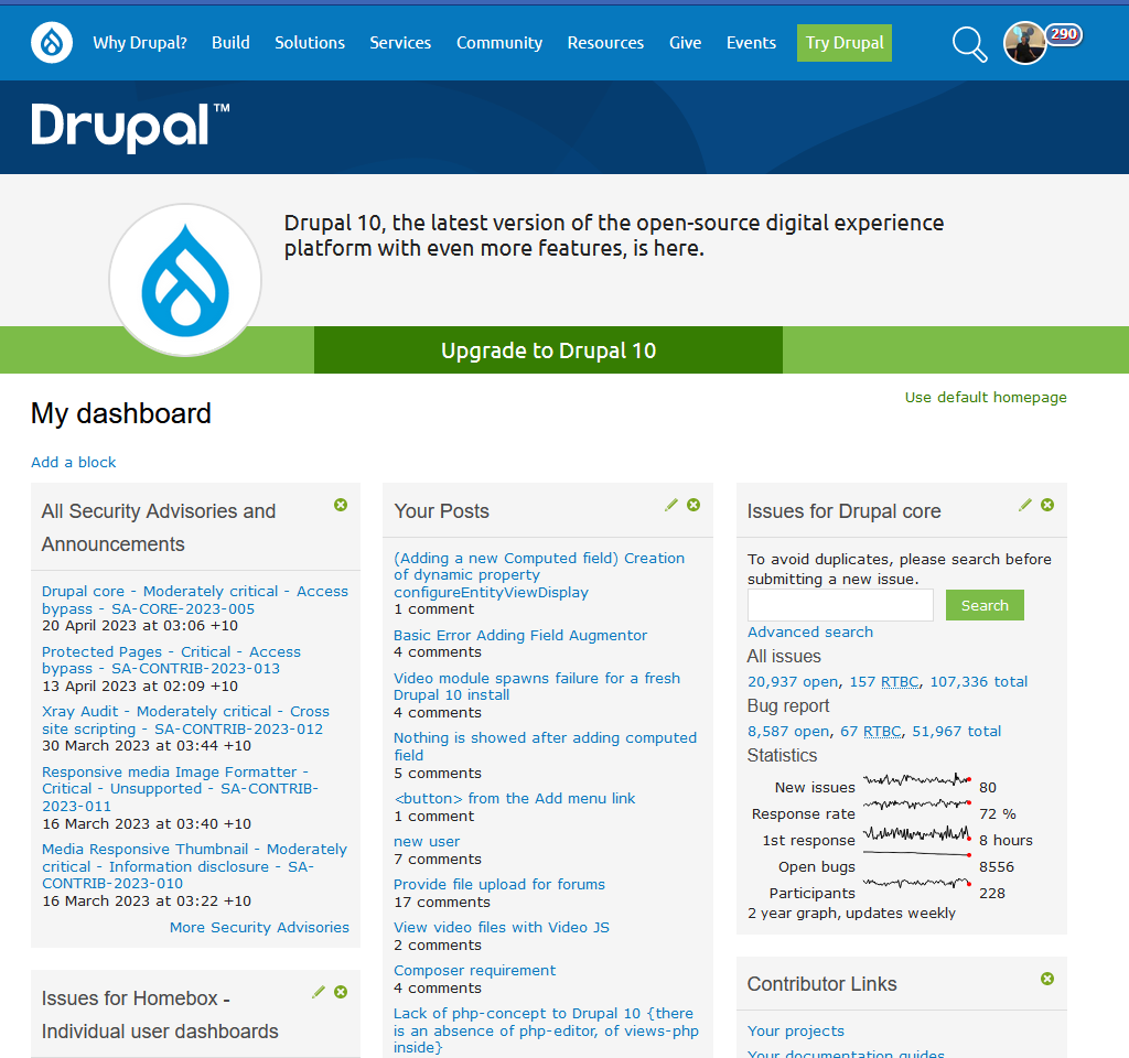 user menu badge