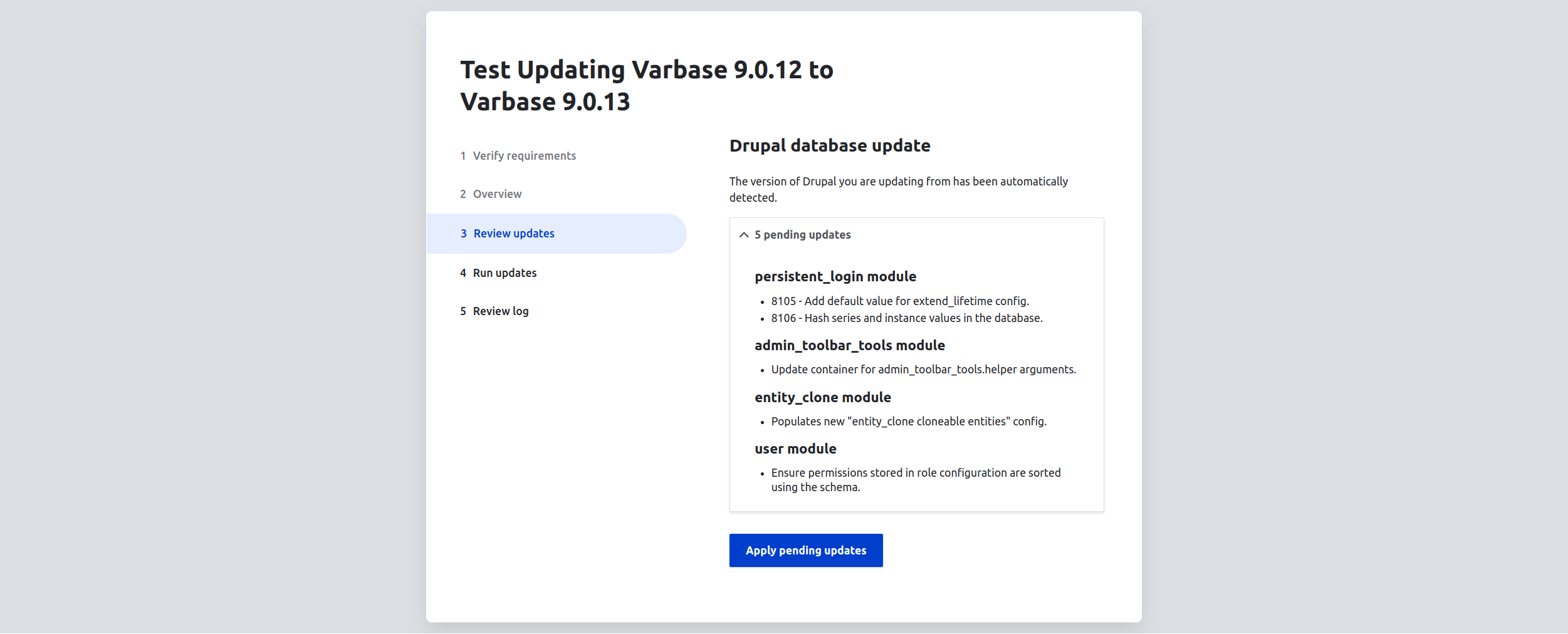 View for test updating Varbase 9.0.12 to Varbase 9.0.13