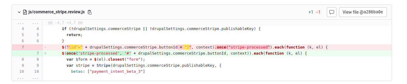 Fix a regression in the Card Element Stripe Review pane JavaScript when ...