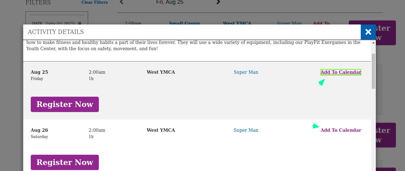A screenshot that presented the doesn't working link