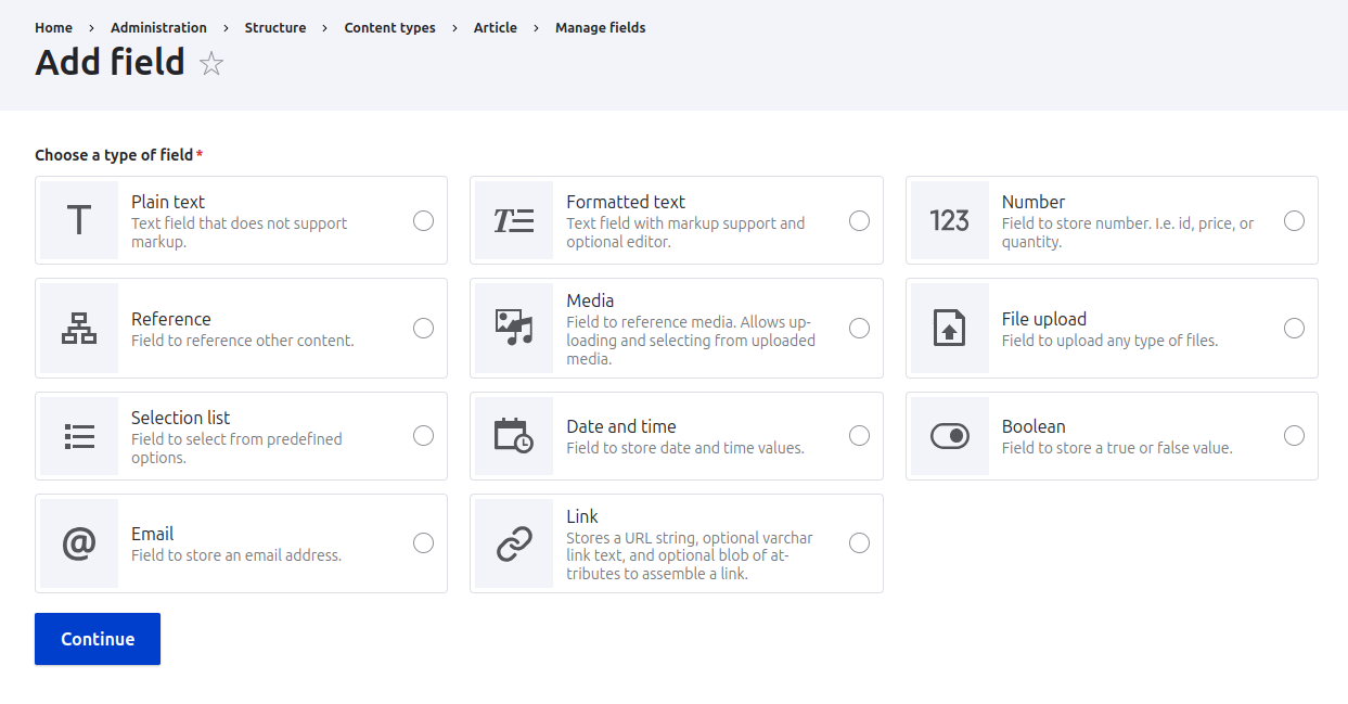 Add the ability to filter by field type when creating a new field ...