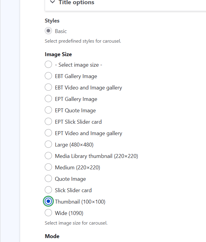 EPT settings