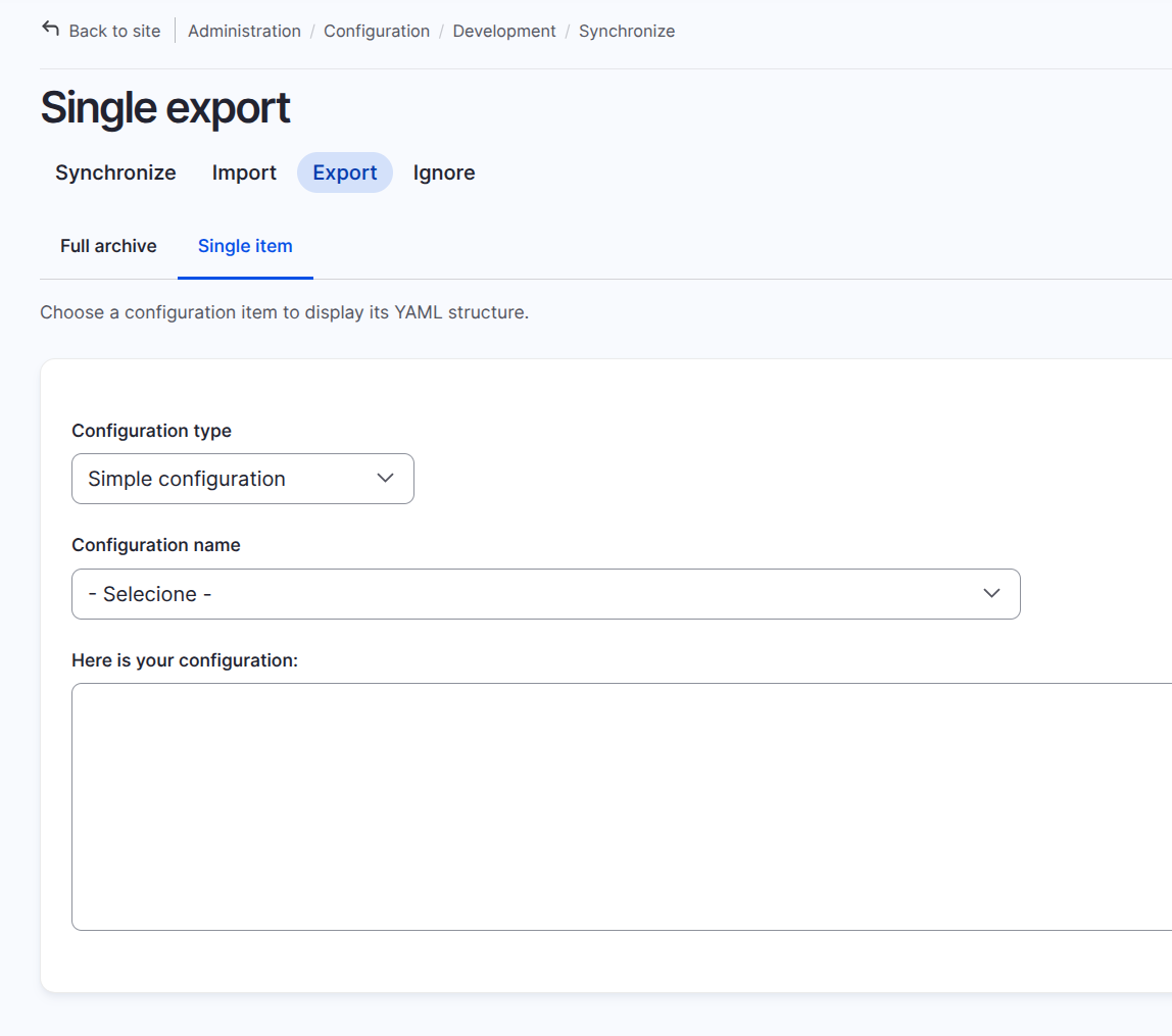 Single export form