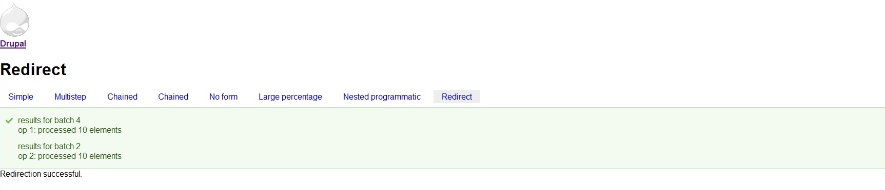 Test drupal_set_message before