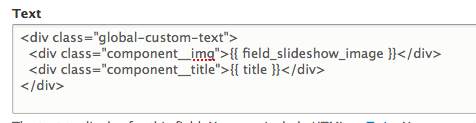 Screenshot of custom markup