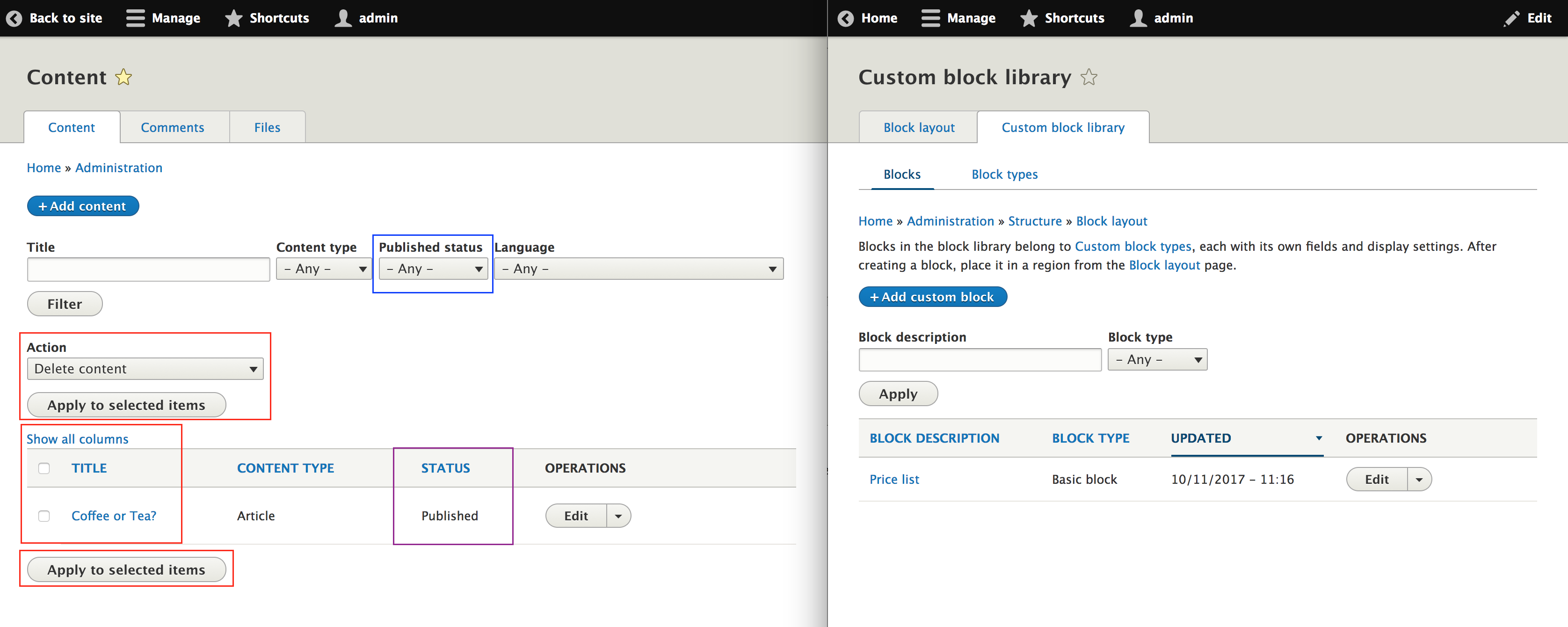 Update Block Library Page To Adapt Publishable Content