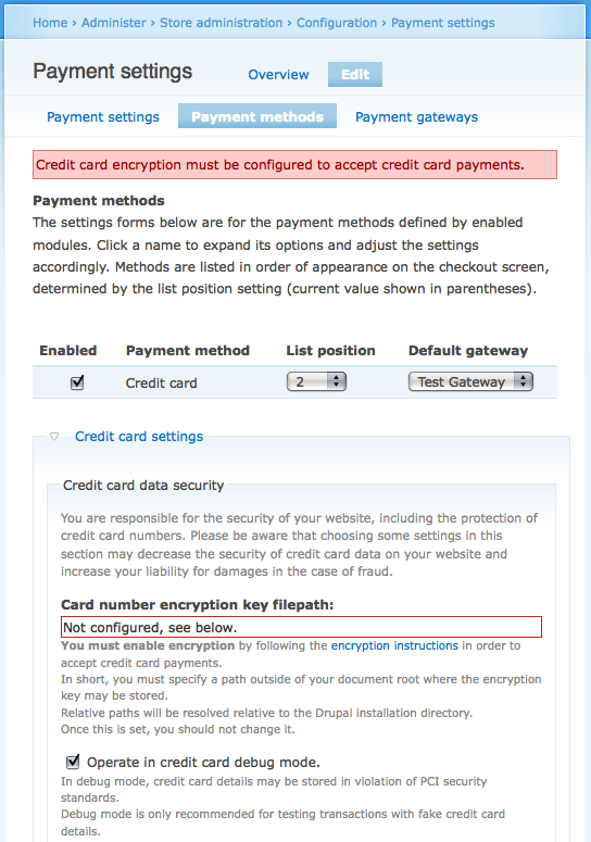 improve credit card setup by using form_set_error to indicate drupal form set error