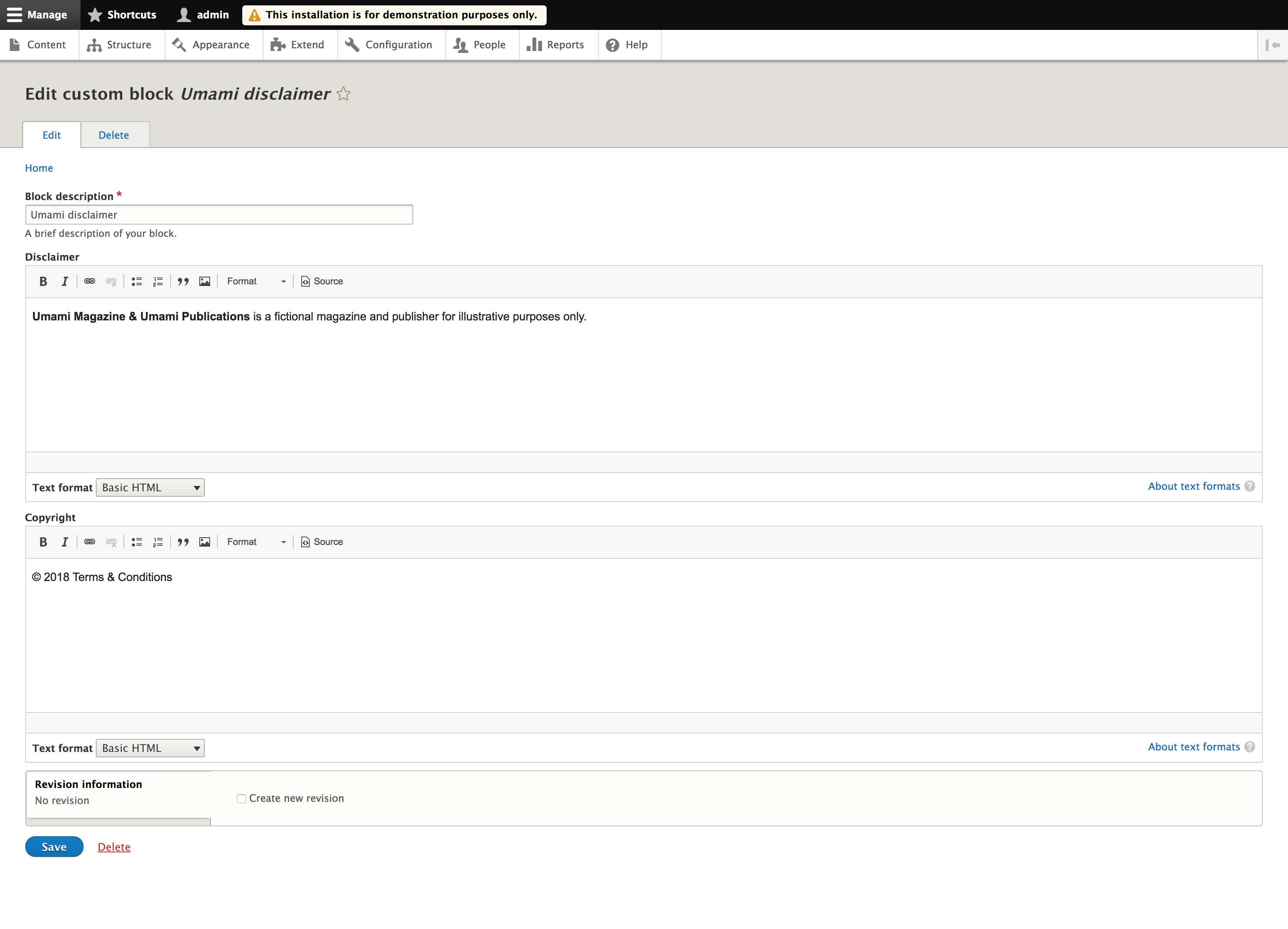 replace profile defined blocks with custom blocks to fix a variety block text format
