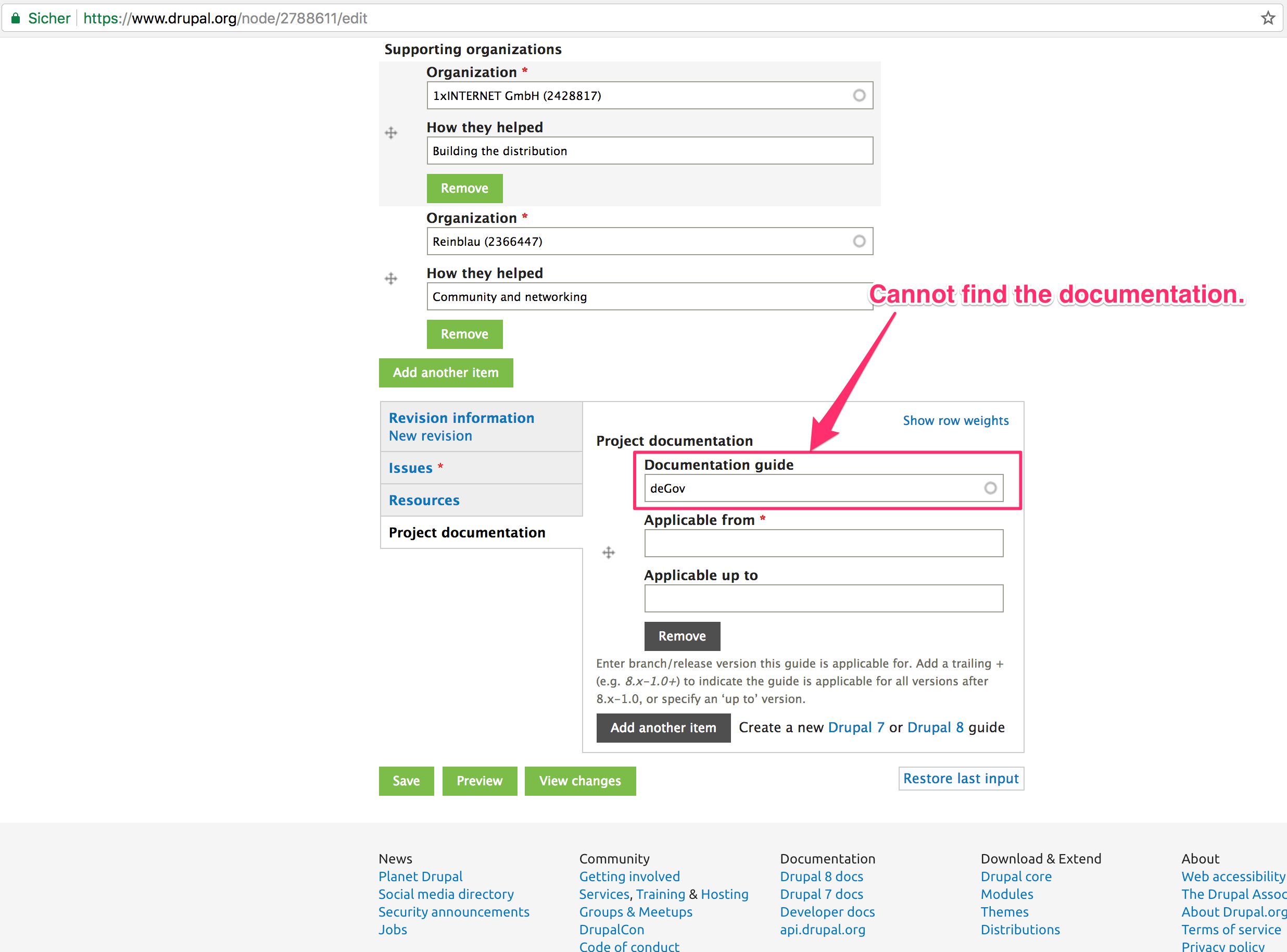 Cannot link from project page Cannot link from project page