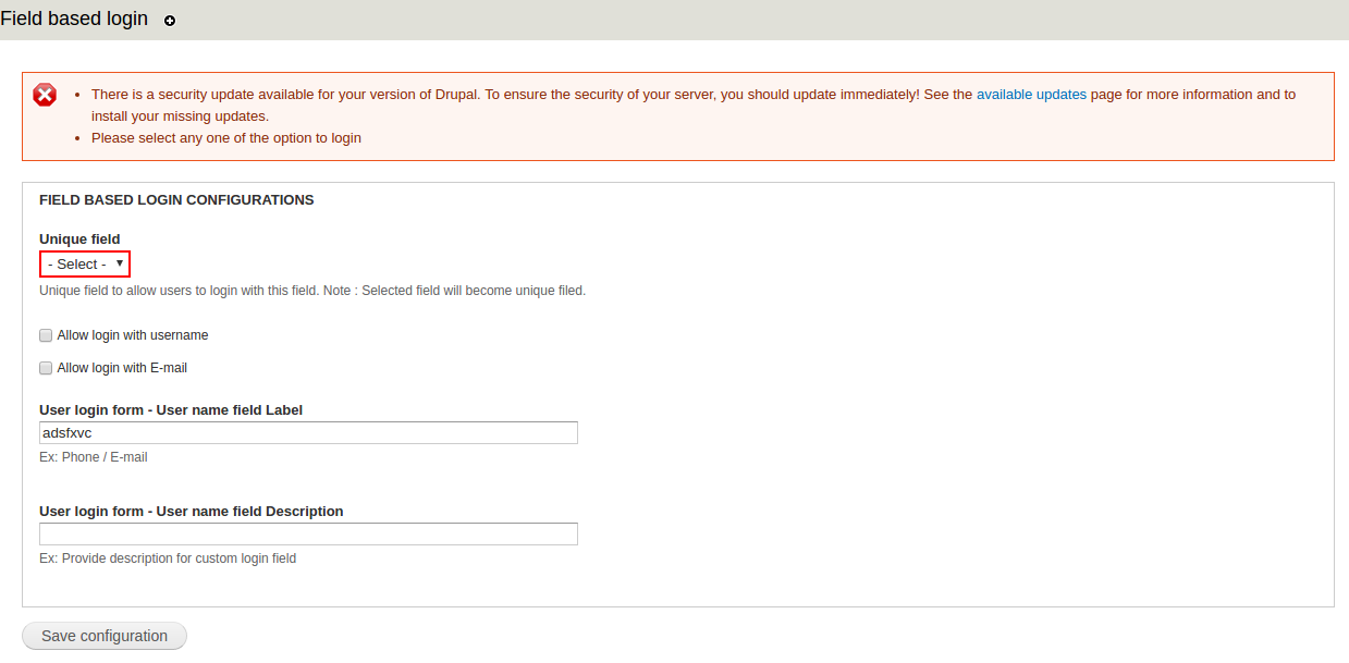 form_set_error select field not getting highlight with red color drupal form set error