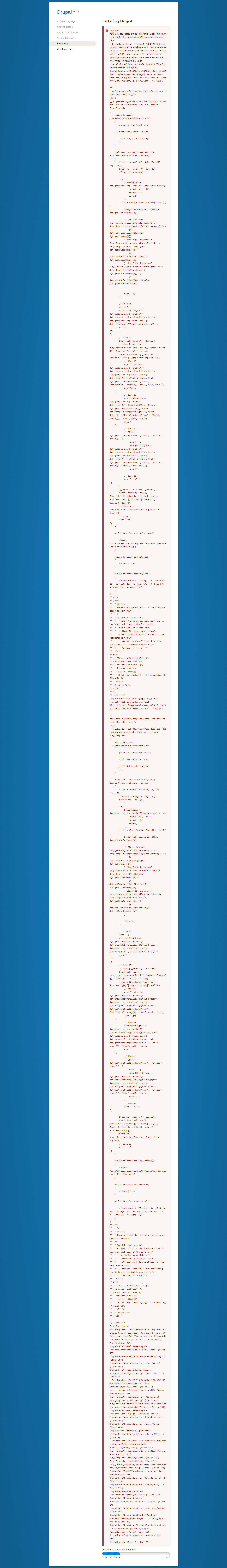 Installation Of Drupal 8.1.9 Error 1
