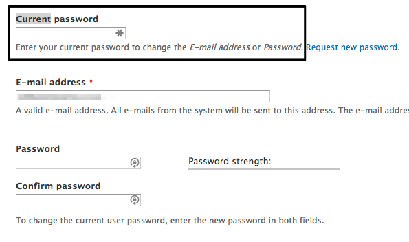 Request New Password Old Password Required To Set New Password Drupal Org