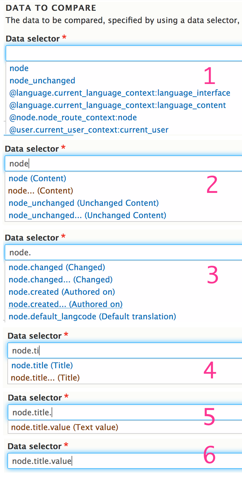 drupal rules hardcode selector