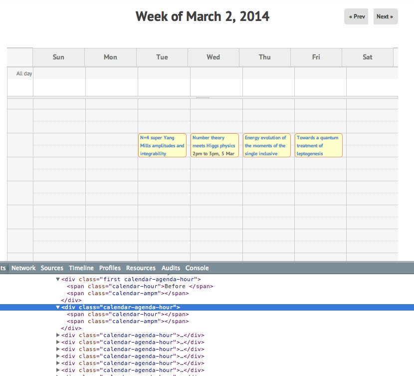 week calendar by hour