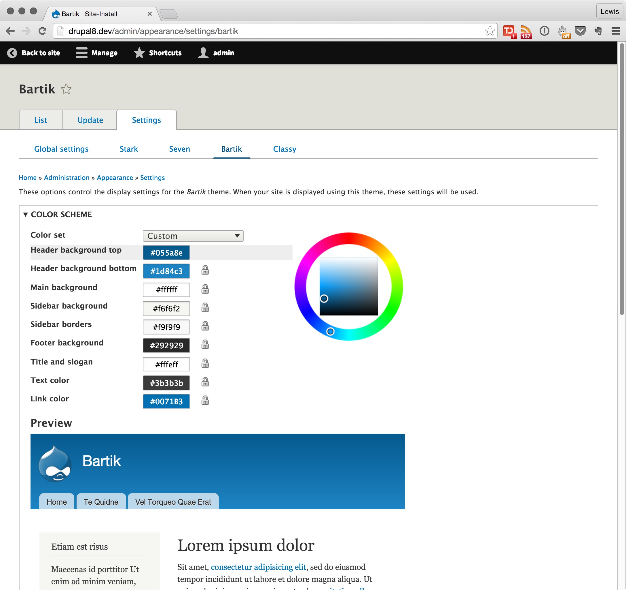 color templates