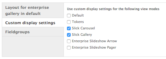 Enabled View Modes