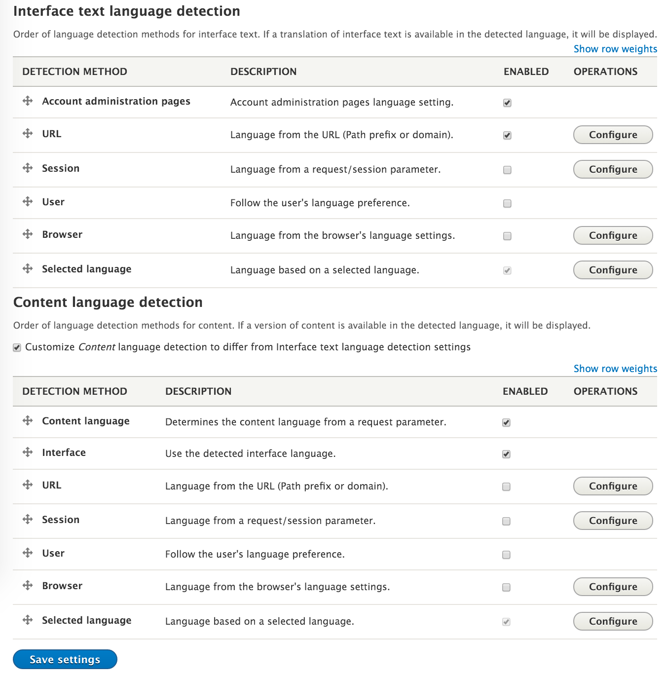 Language detection