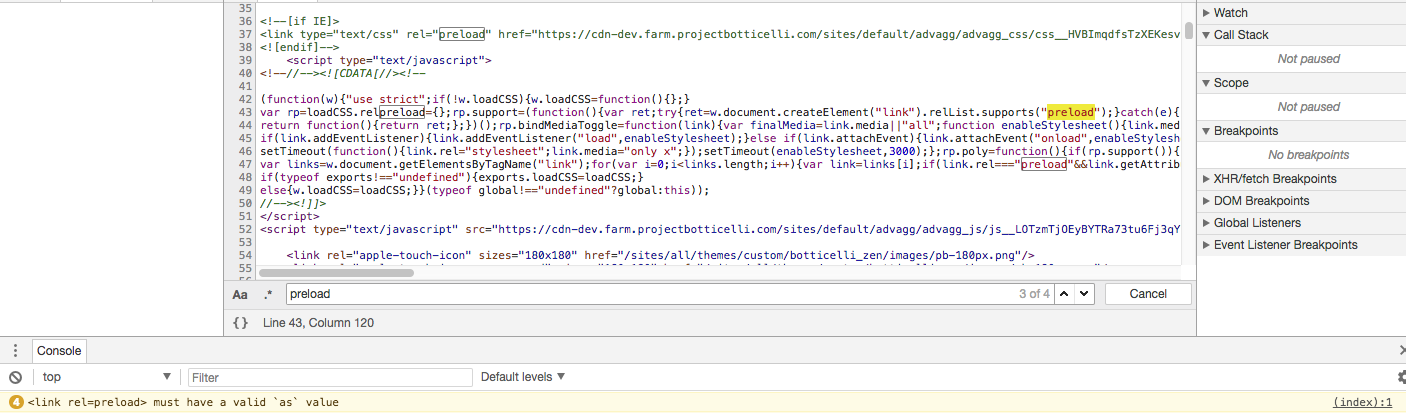 Link Rel Preload Must Have A Valid As Value Drupal Org