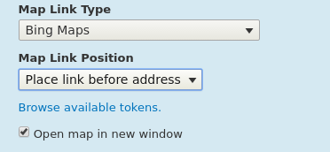 Map link text field not showing when it should.