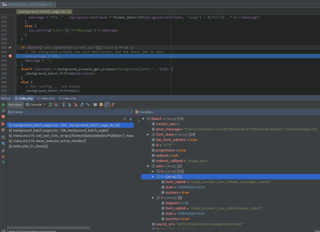 Notice: Undefined index: count in _background_batch_page_do_js() (line ...