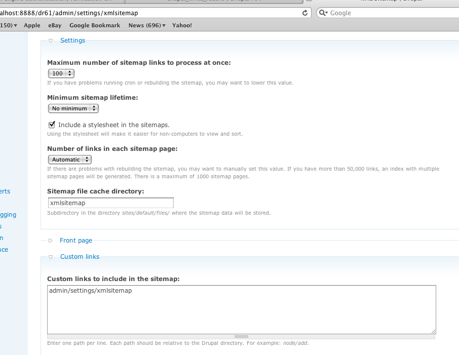 custom links are not checked 453686 drupal org