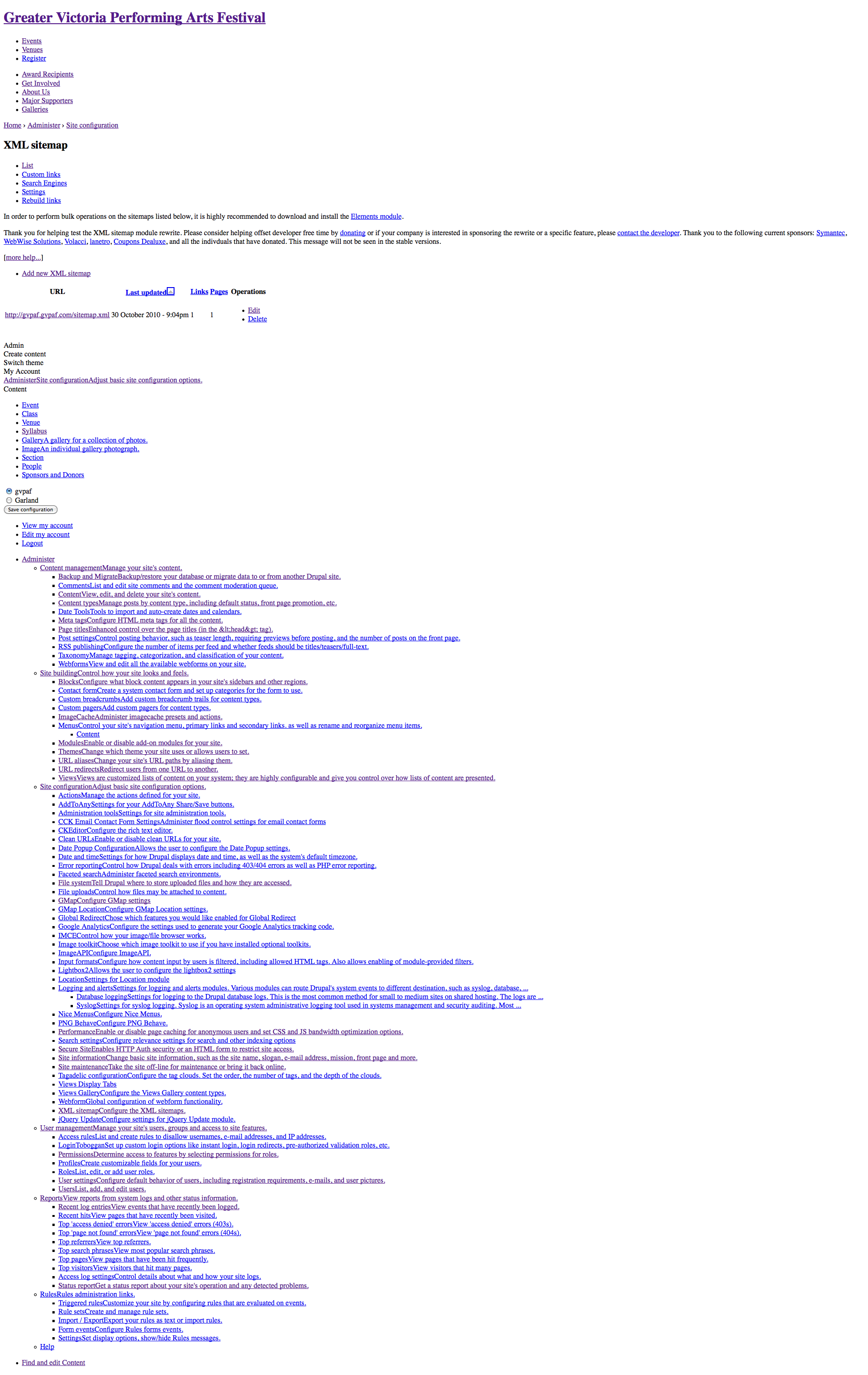 xml sitemap admin page breaks layout 954910 drupal org