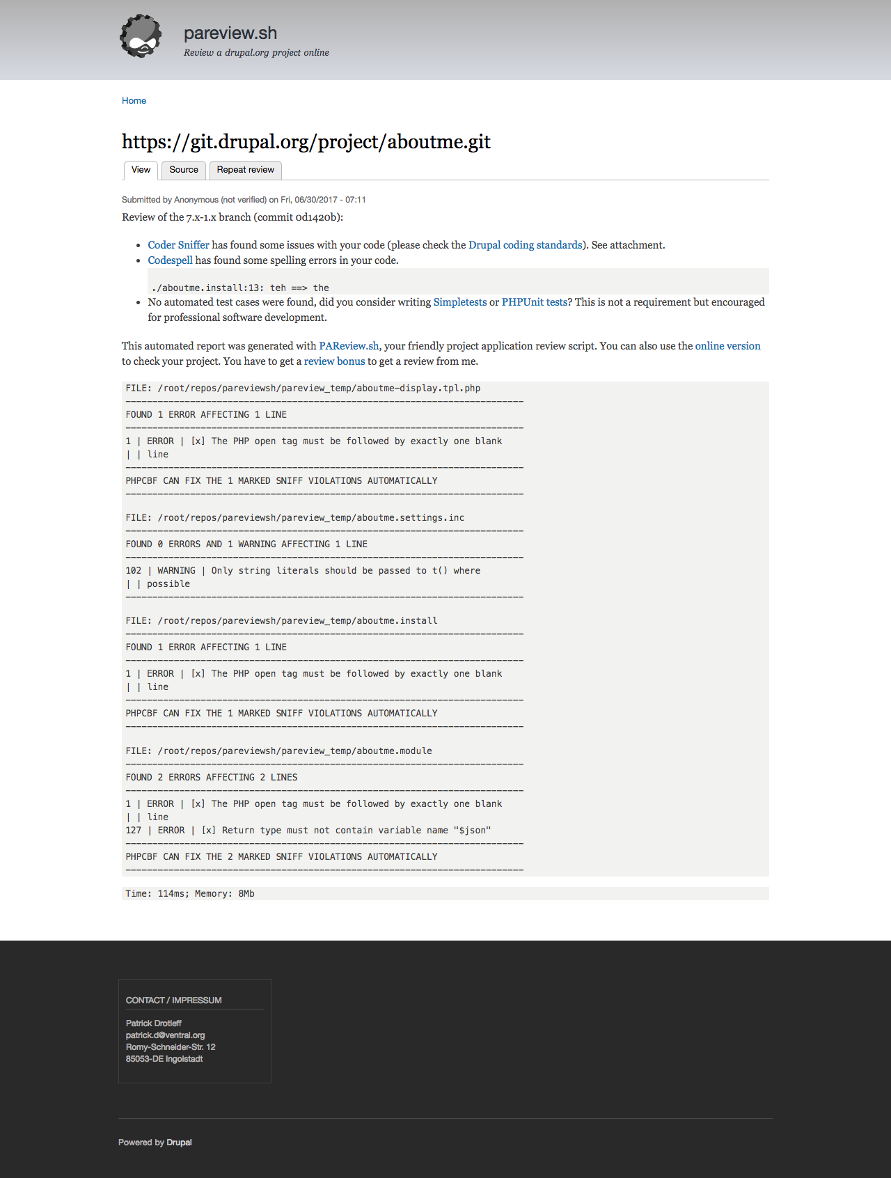 Missing Coding Standard Phpcs 2892077 Drupal Org Aboutphpcs Png