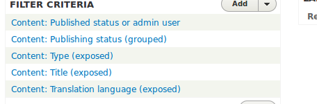 filters from admin/content view