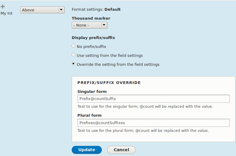 misuse of formatplural in numeric field prefix suffix 2545730 form prefix