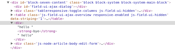 HTML output in core