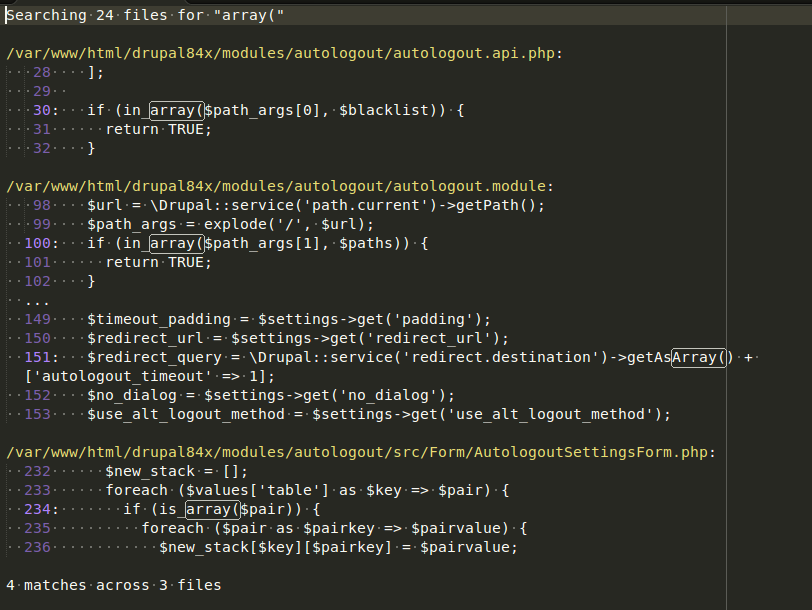 Convert Module To Use Short Array Syntax New Coding Standard 3 Autologout Array Search Result Png 80 69 Kb Dhruveshdtripathi