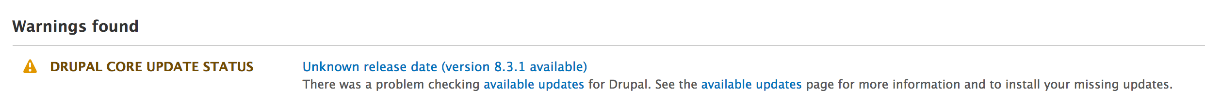 Status report page with confusing language