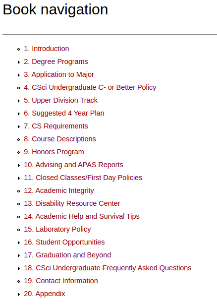 book outline