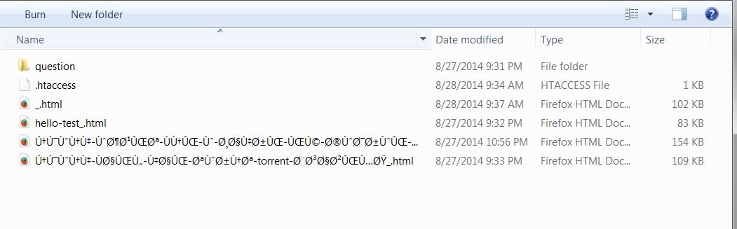 non-latin url cached pages