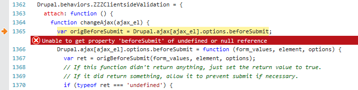 Clientside Validation error.