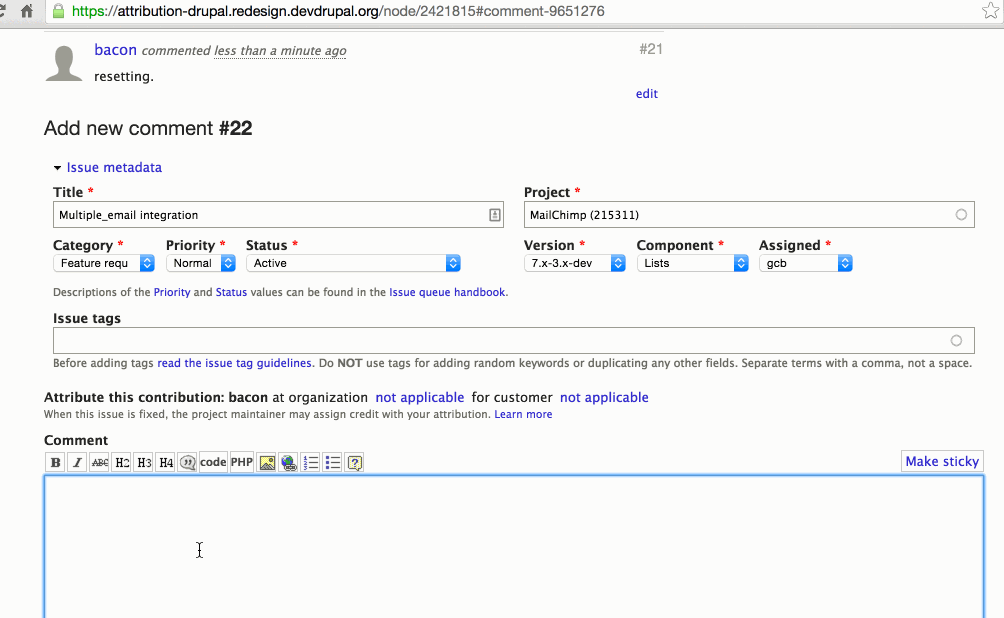 Animation of the organization attribution UI.