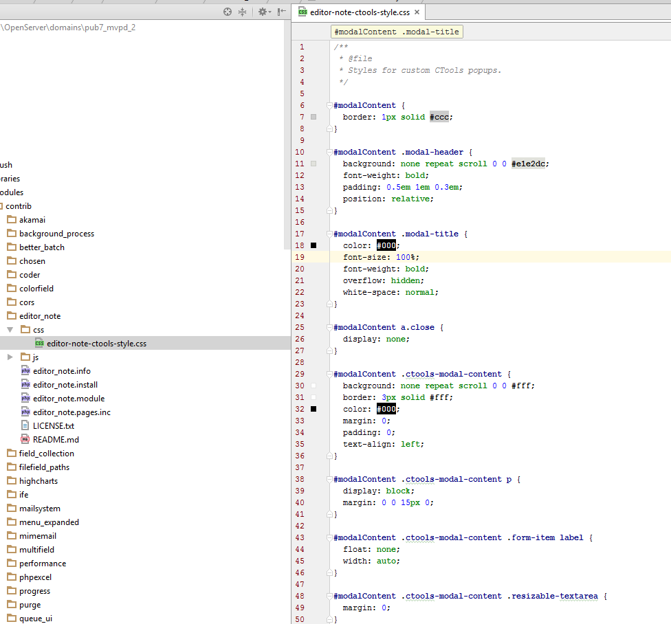 loading modal changes admin theme style [#2773059]  Drupal.org