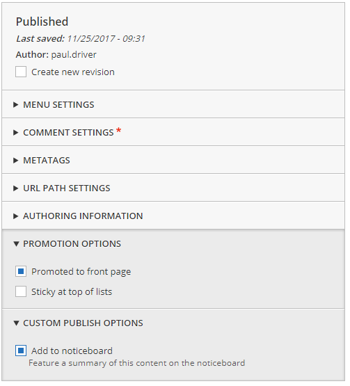 Provide A Selector To Place In Promotion Options Drupal Org