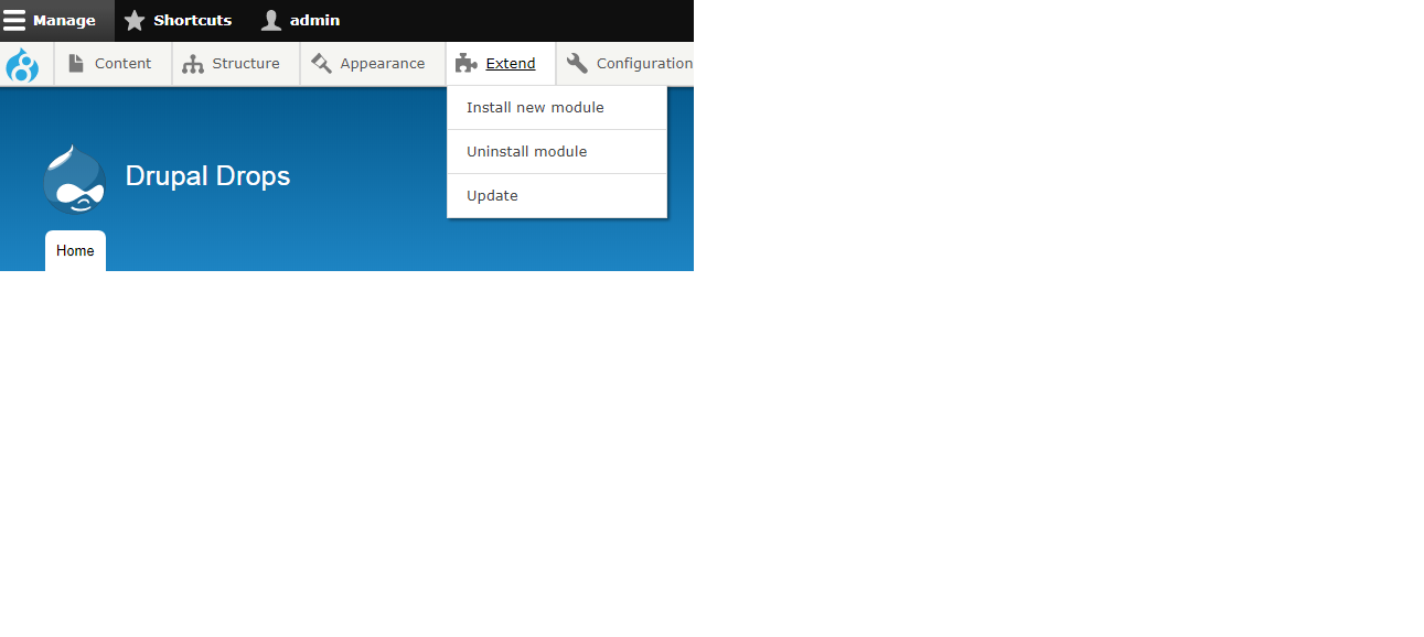 admin_toolbar_tools is not creating links on Appearance, Extend and ...