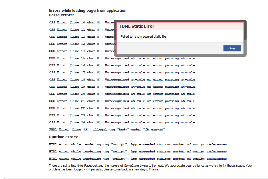 CSS Errors + Failed to load static file (I have read README.txt