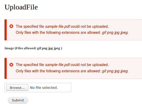 invalid file extension means marathi
